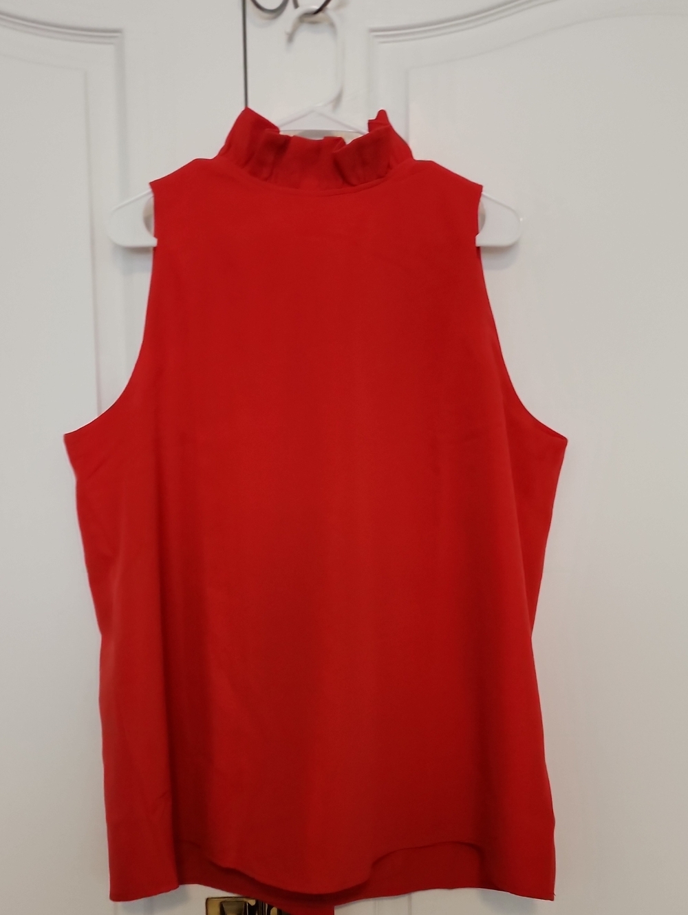 Tuckernuck Red Sleeveless Ruffle Mock Neck Camisole